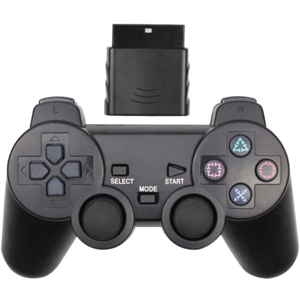 iFormosa PS2用 無線 ワイヤレス コントローラー と 受信機セット ブラック PS2 IF-PS2-C-WR