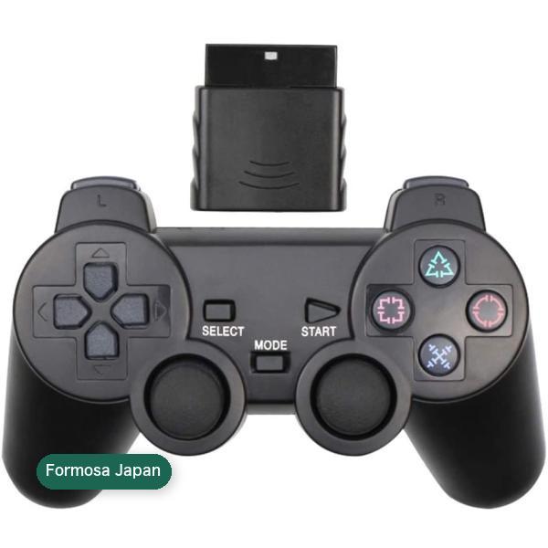 Formosa Japan PS2用 無線 ワイヤレス コントローラー と 受信機セット ブラック PS2 IF-PS2-C-WR
